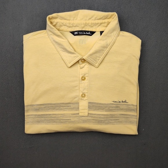 Travis Mathew Polo Shirt Mens 2XL XXL Yellow Golf Performance Stretch Pesos - Picture 1 of 12